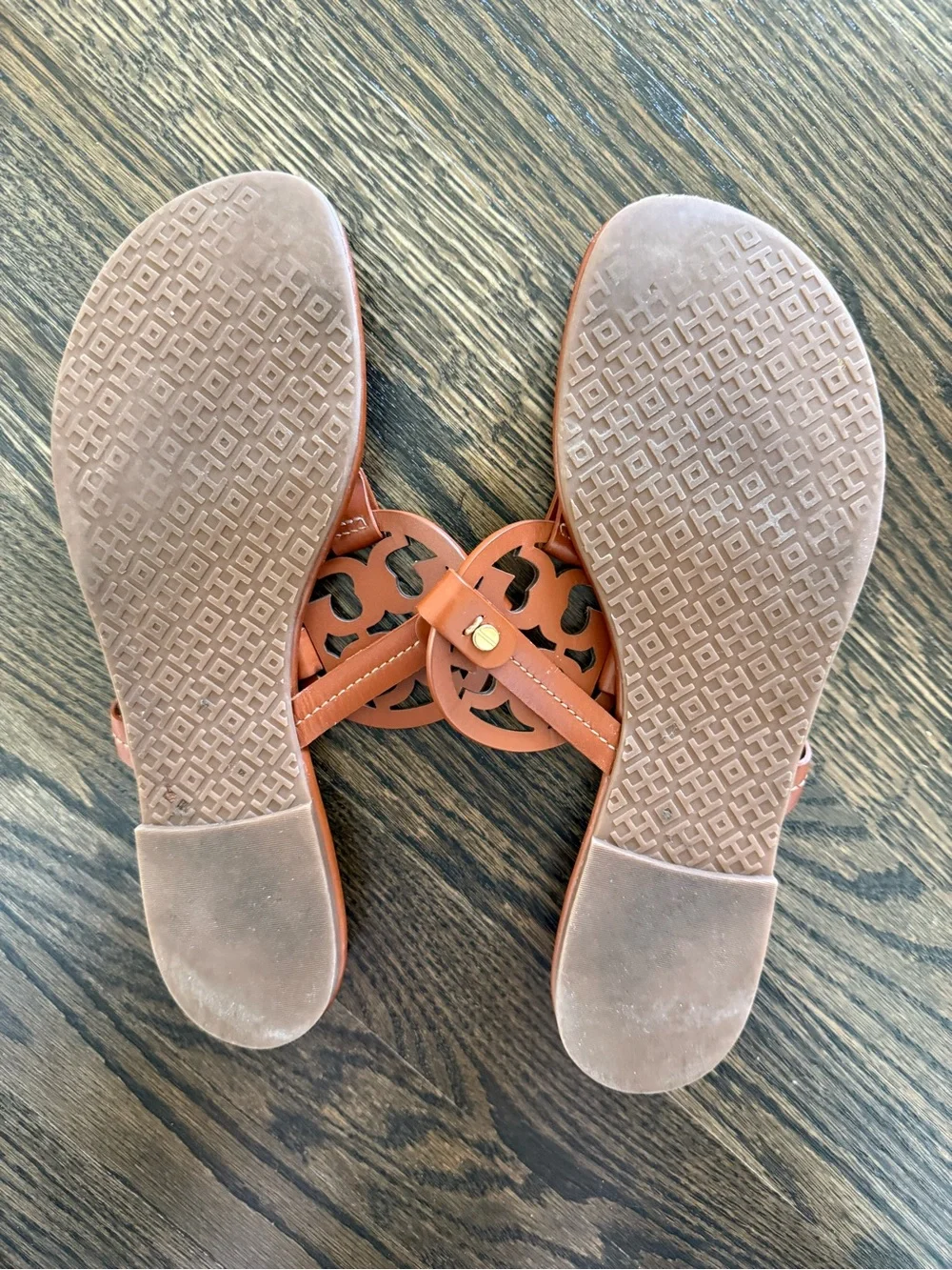 Tory Burch Women’s Miller Leather Sandals in Brown size 10 in Vintage Vachetta